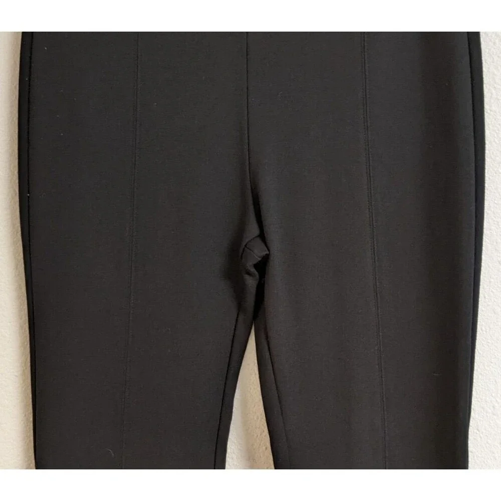 Cabi #6278 Fleggings Black Flared Leg Split Hem Ponte Knit Pull-On Pant SZ M